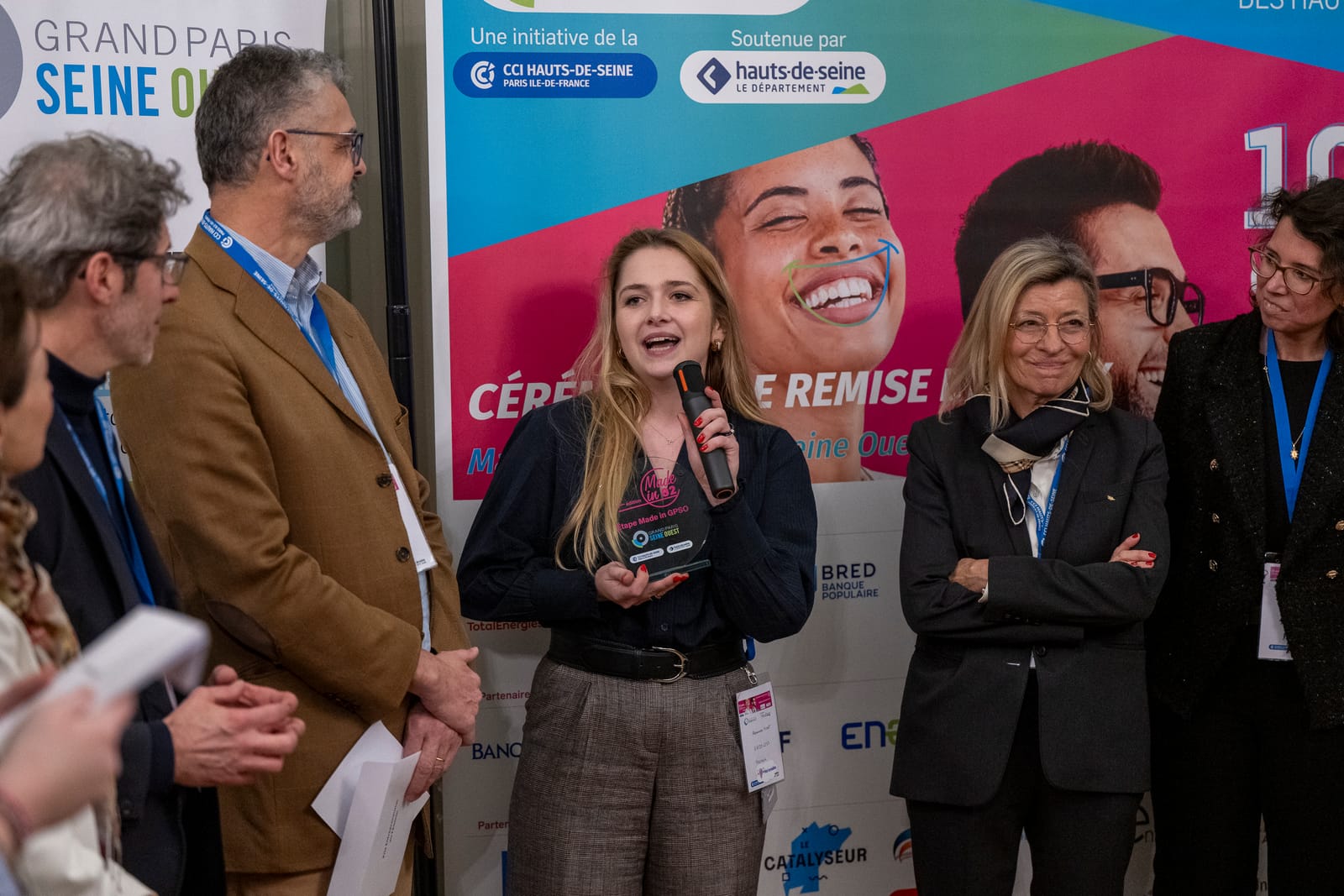 Alexandra Mont founder and CEO of ENDOless during regional award "made in 92", by GPSO